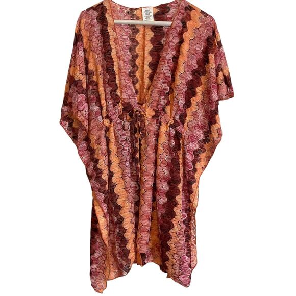 Becca Swim Manu Bay Tunic Cover-Up Size XS-S Pink Orange Retail $88 - Picture 1 of 5